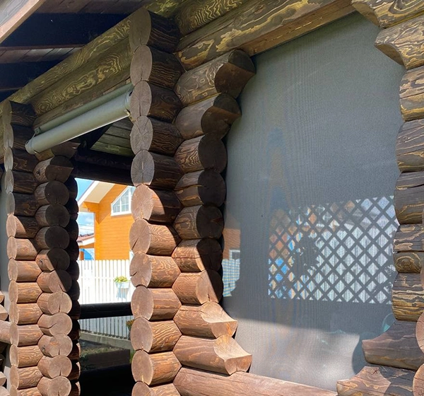 Защитная штора на беседке