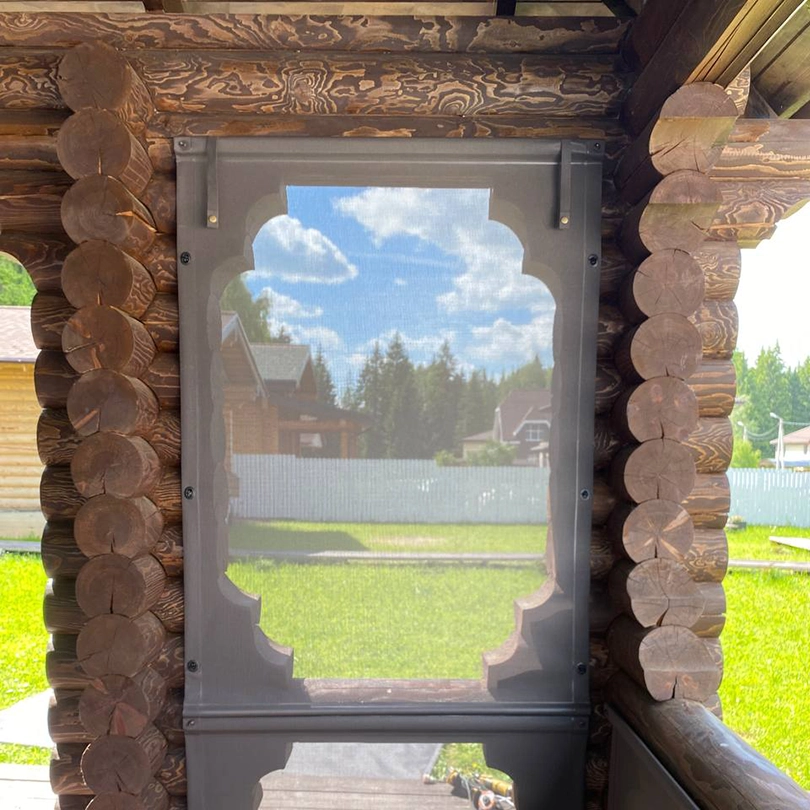 Вид через защитные шторы