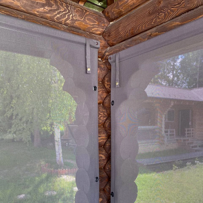 Вид через защитные шторы