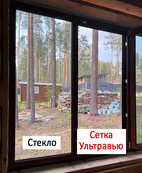 Сравнение прозрачности полотна со стеклом
